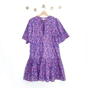 Emerson Fry India Collection Isla Shift Short Dress Violet  Wildflower floral
